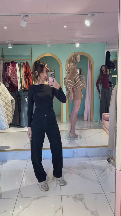 Jean baloon baggy noir pur