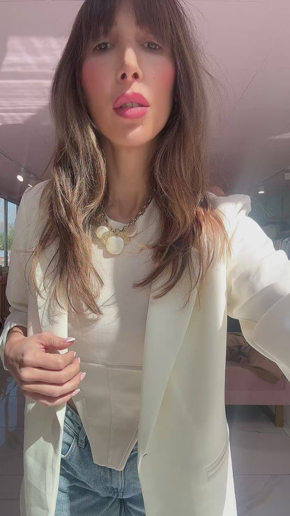 Veste Tailleur Stretch – Streetwear chic - beige