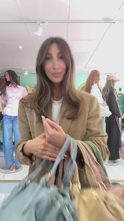 Sac Bowling en Cuir Nubuck – beige