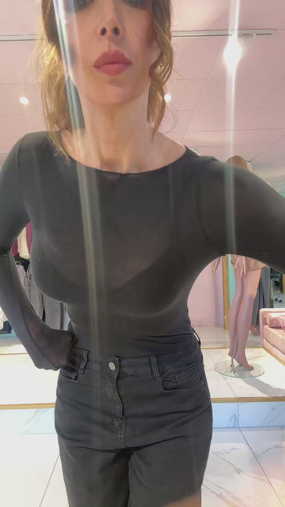 Jean baloon baggy noir pur