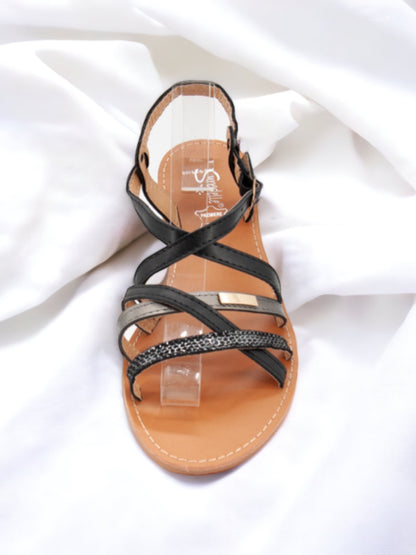 Sandales st stop cuir noires